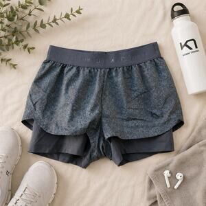Kari Traa Tone 2-in-1 Running Shorts Women's XS Gray Compression Liner Athletic